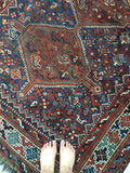 5'1" x 6'1" Antique Shiraz Tribal Rug / 5x6 Antique Rug / Vintage Square Rug - Blue Parakeet Rugs