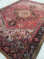 8'7" x 11''6" Vintage Heriz Rug / Vintage Large Rug - Blue Parakeet Rugs