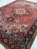 8'7" x 11''6" Vintage Heriz Rug / Vintage Large Rug - Blue Parakeet Rugs