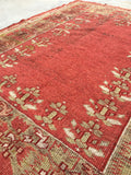 5'3" x 6'6" Antique Turkish Oushak Rug / Oushak rug / Square Turkish Rug - Blue Parakeet Rugs