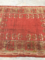 5'3" x 6'6" Antique Turkish Oushak Rug / Oushak rug / Square Turkish Rug - Blue Parakeet Rugs