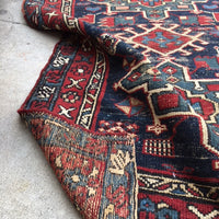 2'10" x 4'5" Berry Blue Heriz / Antique Heriz / Small Vintage Rug - Blue Parakeet Rugs