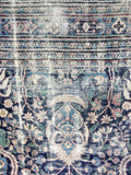 10' x12' Antique 1880's Persian Mashhad Rug - Blue Parakeet Rugs