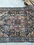 3'11 x 5'8" Antique 1880's Mashad / 4x6 rug / Vintage Rug - Blue Parakeet Rugs