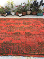 9'1 x 10'10" Worn Turkish Oushak Rug #JLH / 9x11 Turkish Rug / 9x11 Vintage Rug - Blue Parakeet Rugs
