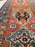 3'2' x 15'5 " Kurdish Antique Runner / Antique Runner / Long Runner - Blue Parakeet Rugs