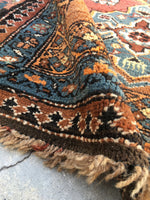 3'2' x 15'5 " Kurdish Antique Runner / Antique Runner / Long Runner - Blue Parakeet Rugs