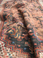 4' x 5'9" Antique Shiraz Tribal Rug (#244) / 4x6 Vintage Rug / Small Vintage Rug - Blue Parakeet Rugs