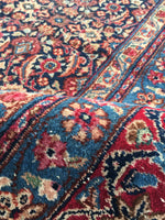 8’4 x 11’5 Antique Persian Mashhad rug (#1315) - Blue Parakeet Rugs