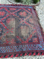 7’2 x 11’5 Antique Soumak flat weave rug - Blue Parakeet Rugs