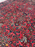 9’ x 12’1 Antique Berry Persian Dargazin Rug #2401 / 7x10 vintage rug - Blue Parakeet Rugs