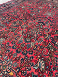 9’ x 12’1 Antique Berry Persian Dargazin Rug #2401 / 7x10 vintage rug - Blue Parakeet Rugs