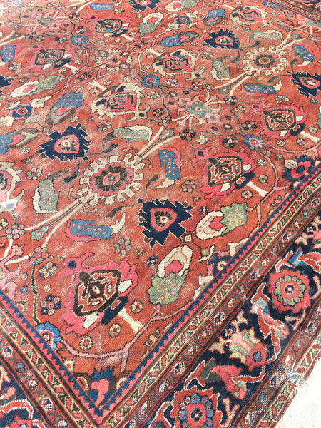10x14 antique Persian Mahal (Reserved for Sarah) - Blue Parakeet Rugs