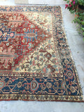 8’2 x 10’ antique Persian Serapi Heriz Rug (#861) - Blue Parakeet Rugs
