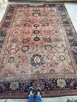 9’6 x 12’8 Antique Persian Mahal Rug #2559ML - Blue Parakeet Rugs