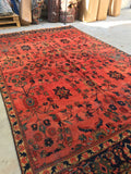7’3 x 12’1 Antique Mahal Rug - Blue Parakeet Rugs