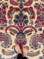 12x20 Ivory Persian Kerman Rug / #JLrug - Blue Parakeet Rugs