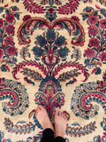 12x20 Ivory Persian Kerman Rug / #JLrug - Blue Parakeet Rugs