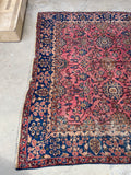 7'1 x 9'6 Dusty Rose Persian Mahal rug #2075 / 7x10 Vintage Rug - Blue Parakeet Rugs