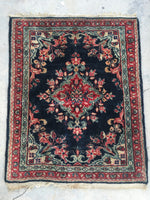 2’1 x 2’8 antique Sarouk Mat Rug (#1367) - Blue Parakeet Rugs