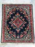 2’1 x 2’8 antique Sarouk Mat Rug (#1367) - Blue Parakeet Rugs