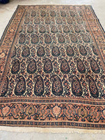 4’3 x 6’2  Antique Persian Senneh #2362 / Small Persian Rug - Blue Parakeet Rugs
