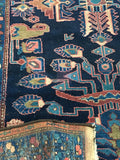 3’6 x 12’8 Indigo Blue Antique Bakhtiari Runner - Blue Parakeet Rugs