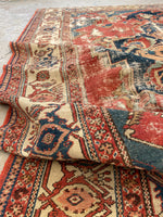 8' x 11’4 Late 19th Century Serapi #2403/ Large Oriental Rug - Blue Parakeet Rugs