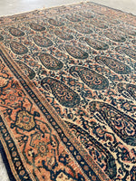 4’3 x 6’2  Antique Persian Senneh #2362 / Small Persian Rug - Blue Parakeet Rugs