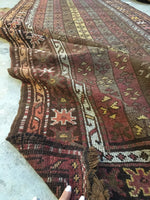 4’2 x 11’3 Antique Kurdish Runner(#1044) - Blue Parakeet Rugs