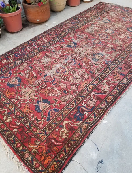 5’ x 9’10 Persian Gharajeh Heriz Rug - Blue Parakeet Rugs