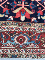 8’7 x 11’9 midnight blue Antique Heriz Rug / 9x12 vintage rug (#1083) - Blue Parakeet Rugs