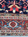 8’7 x 11’9 midnight blue Antique Heriz Rug / 9x12 vintage rug (#1083) - Blue Parakeet Rugs