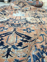 7’6 x 10’6 pastel Antique Persian Heriz (#837) - Blue Parakeet Rugs