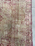 10’3 x 11’6 Antique floral design Kerman Lavar rug #1970ML / 10x12 Vintage rug - Blue Parakeet Rugs