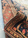 6’10 x 10’ Timeworn Antique Ferahan rug #2299 / Antique Oriental Rug - Blue Parakeet Rugs