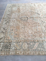 8’10 x 12’ Muted Vintage Persian Heriz Rug / 9x12 Large Vintage Rug (#1129) - Blue Parakeet Rugs