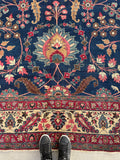 10'4 x 13' Antique Persian rug #1838 / Large Vintage Rug / 10x13 Vintage Rug - Blue Parakeet Rugs