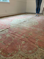 9'2 x 13'4 worn Antique Turkish Rug (#1369) - Blue Parakeet Rugs