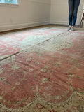 9'2 x 13'4 worn Antique Turkish Rug (#1369) - Blue Parakeet Rugs