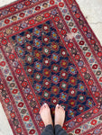 3’9 x 5’ Antique Persian rug #2364 - Blue Parakeet Rugs