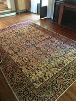 8’10 x 12’ antique ivory Persian Mahal (#1143ML) - Blue Parakeet Rugs