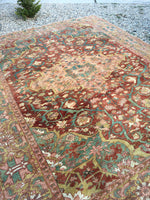9'2 x 11'5 finely woven antique Persian Malayer (#1090ML) - Blue Parakeet Rugs