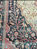 6’10 x 10’ Timeworn Antique Ferahan rug #2299 / Antique Oriental Rug - Blue Parakeet Rugs