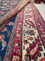 10'4 x 13' Antique Persian rug #1838 / Large Vintage Rug / 10x13 Vintage Rug - Blue Parakeet Rugs