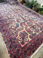 12x20 Ivory Persian Kerman Rug / #JLrug - Blue Parakeet Rugs