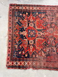 4’10 x 9’4 antique Kazak Cacausus rug with eagle art (#2273) - Blue Parakeet Rugs