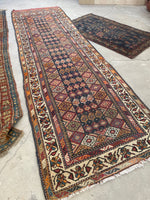 3'9" x 12'9" Kurdish Runner #2274 / Antique Runner / rug runner / Oriental Rug - Blue Parakeet Rugs