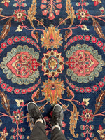 10'4 x 13' Antique Persian rug #1838 / Large Vintage Rug / 10x13 Vintage Rug - Blue Parakeet Rugs