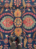 10'4 x 13' Antique Persian rug #1838 / Large Vintage Rug / 10x13 Vintage Rug - Blue Parakeet Rugs